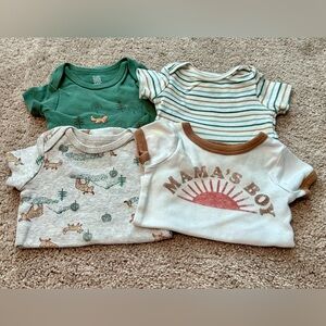 Set of (4) 3 month Carters short sleeved onesies